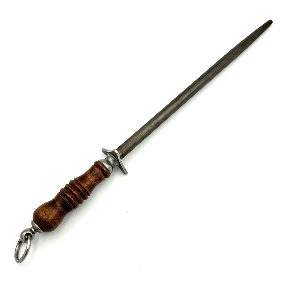 VTG Dexter Russell Butcher Knife Honing Sharpener 14" Carbon Steel Wood Handle